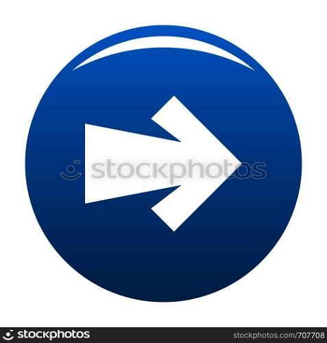 Arrow icon vector blue circle isolated on white background . Arrow icon blue vector