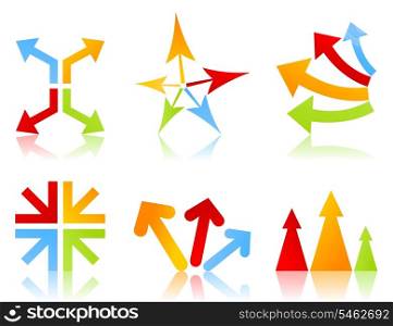 Arrow icon5. Icon of an arrow of different kinds. A vector illustration