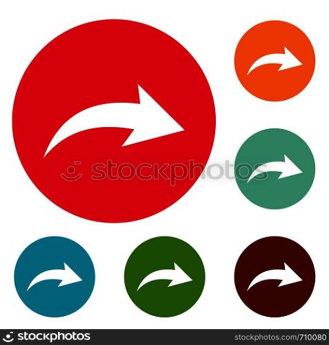 Arrow icons circle set vector isolated on white background. Arrow icons circle set vector