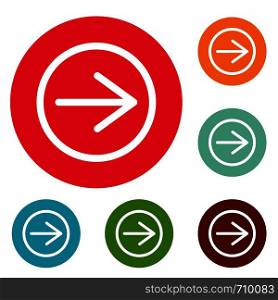 Arrow icons circle set vector isolated on white background. Arrow icons circle set vector