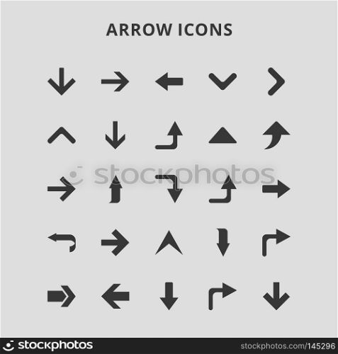 Arrow Icons. For web design and application interface, also useful for infographics. Vector illustration.