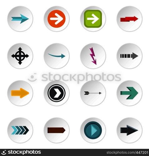 Arrow icons set in flat style. Arrow sign set collection vector icons set illustration. Arrow icons set, flat style
