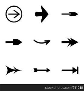 Arrow icons set. Simple set of 9 arrow vector icons for web isolated on white background. Arrow icons set, simple style