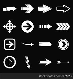 Arrow icons set vector white isolated on grey background . Arrow icons set grey vector