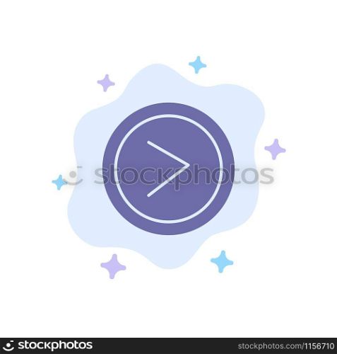 Arrow, Interface, Right, User Blue Icon on Abstract Cloud Background