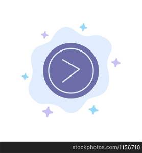 Arrow, Interface, Right, User Blue Icon on Abstract Cloud Background