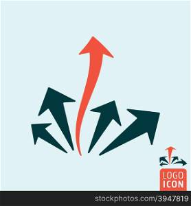 Arrow leader icon. Arrow leader logo. Arrow leader symbol. Arrow leadership icon isolated, minimal design. Vector illustration