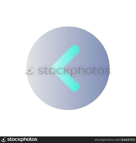 Arrow left button flat gradient color ui icon. Move back. Toolbar control element. Previous track. Simple filled pictogram. GUI, UX design for mobile application. Vector isolated RGB illustration. Arrow left button flat gradient color ui icon