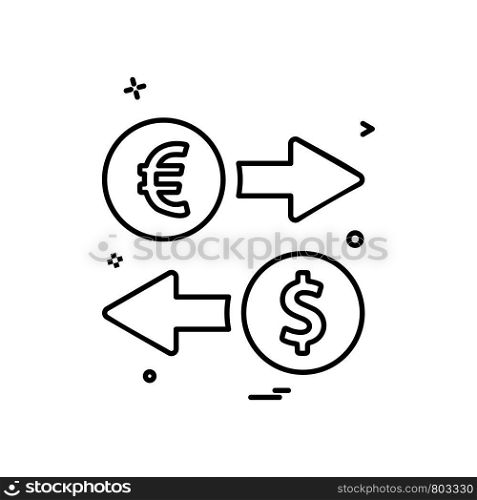 arrow left right dollar euro icon vector design