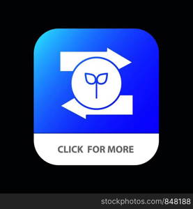 Arrow, Left, Right, Green Eco Mobile App Button. Android and IOS Glyph Version