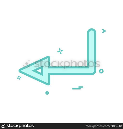 arrow left sign traffic icon vector design