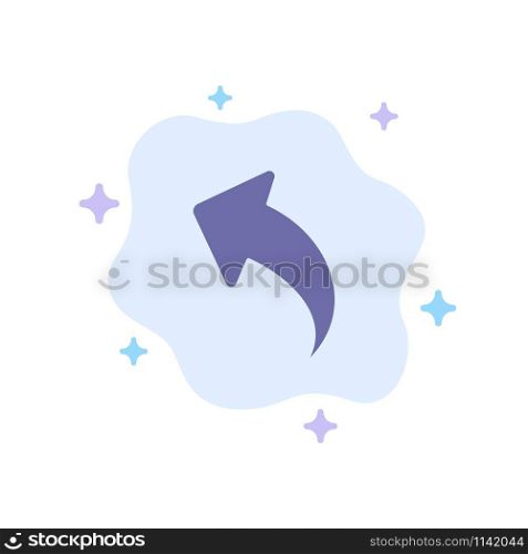Arrow, Left, Up, Arrows Blue Icon on Abstract Cloud Background