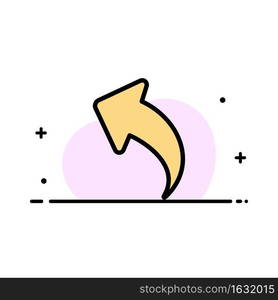 Arrow, Left, Up, Arrows Business Flat Line Filled Icon Vector Banner Template