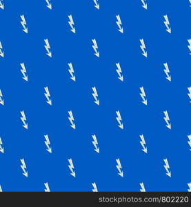Arrow lightning pattern repeat seamless in blue color for any design. Vector geometric illustration. Arrow lightning pattern seamless blue