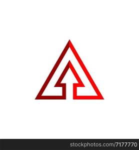 Arrow Line Red Triangle Logo Template Illustration Design. Vector EPS 10.
