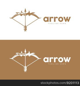 Arrow Logo, Bow Arrow Minimalist Simple Design, Archer Vector, Templet Illustration Symbol Icon