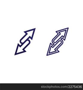 Arrow logo design vector for music, media, play, digital audio and speed, finance, business template logo