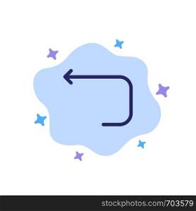 Arrow, Loop, Loop Arrow, Back Blue Icon on Abstract Cloud Background