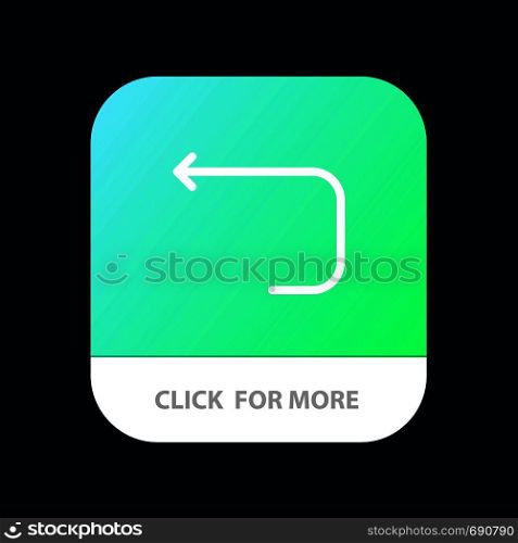 Arrow, Loop, Loop Arrow, Back Mobile App Button. Android and IOS Line Version
