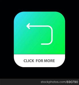 Arrow, Loop, Loop Arrow, Back Mobile App Button. Android and IOS Line Version