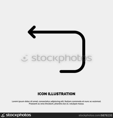 Arrow, Loop, Loop Arrow, Back solid Glyph Icon vector