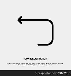 Arrow, Loop, Loop Arrow, Back solid Glyph Icon vector