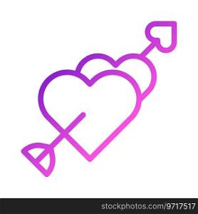 Arrow love icon gradient purple pink style valentine illustration vector element and symbol perfect.