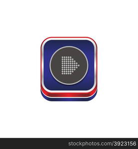 arrow media icon button vector graphic art illustration. arrow icon button