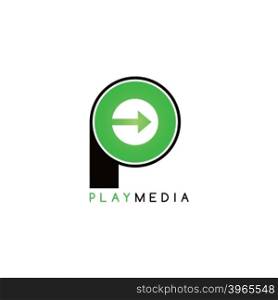 arrow media play icon theme logotype. arrow media play icon theme logotype vector art illustration