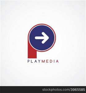 arrow media play icon theme logotype. arrow media play icon theme logotype vector art illustration