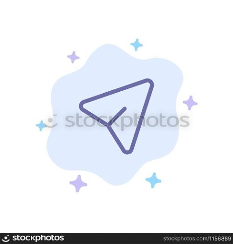 Arrow, Pin, Mouse, Computer Blue Icon on Abstract Cloud Background
