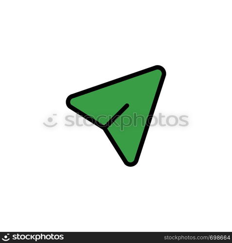 Arrow, Pin, Mouse, Computer Business Logo Template. Flat Color