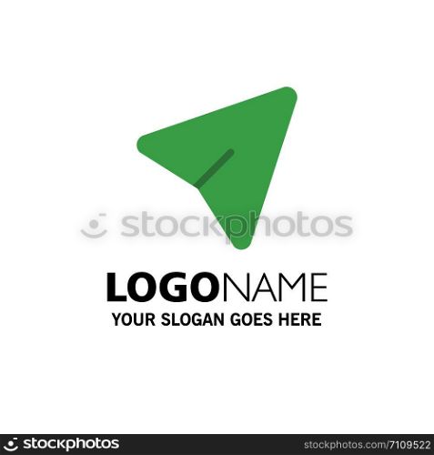 Arrow, Pin, Mouse, Computer Business Logo Template. Flat Color