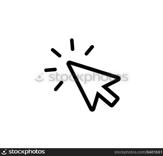 Arrow pointer icon vector logo design for computer