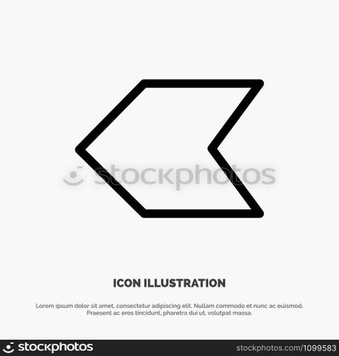 Arrow, Pointer, Left Line Icon Vector
