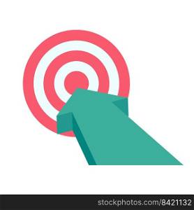 arrow pointing towards the target The concept of striving for success