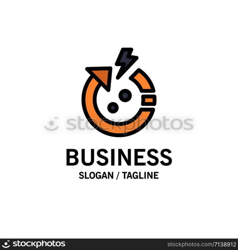 Arrow, Power, Save, World Business Logo Template. Flat Color