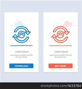 Arrow, Refresh, Reload, Computing  Blue and Red Download and Buy Now web Widget Card Template