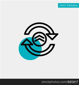 Arrow, Refresh, Reload, Computing turquoise highlight circle point Vector icon
