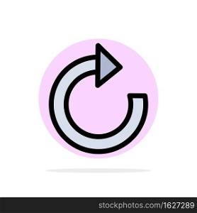 Arrow, Restore, Refresh Abstract Circle Background Flat color Icon