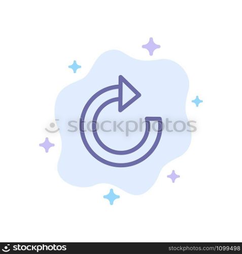 Arrow, Restore, Refresh Blue Icon on Abstract Cloud Background