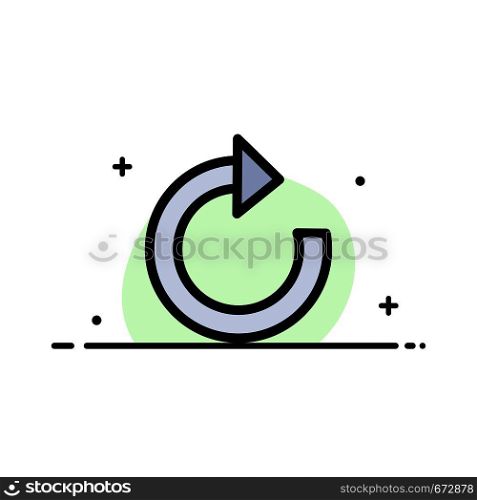 Arrow, Restore, Refresh Business Flat Line Filled Icon Vector Banner Template