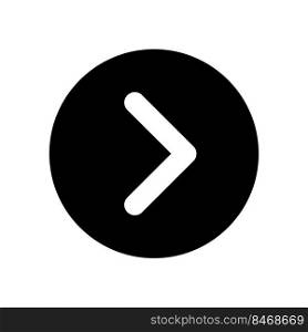 Arrow right button black glyph ui icon. Next track. Toolbar. Menu command. User interface design. Silhouette symbol on white space. Solid pictogram for web, mobile. Isolated vector illustration. Arrow right button black glyph ui icon