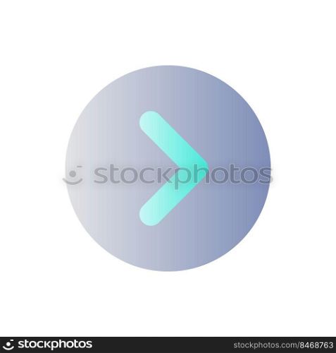 Arrow right button flat gradient color ui icon. Next track. Toolbar control element. Menu command. Simple filled pictogram. GUI, UX design for mobile application. Vector isolated RGB illustration. Arrow right button flat gradient color ui icon