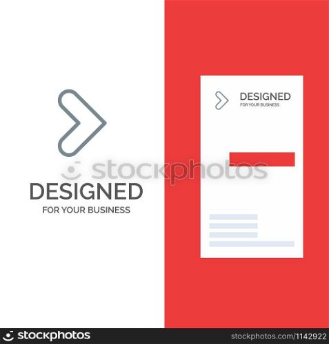 Arrow, Right, Forward, Direction Grey Logo Design and Business Card Template