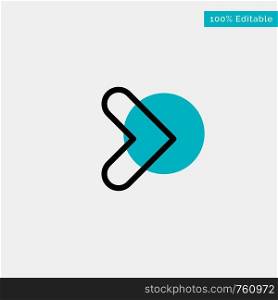 Arrow, Right, Forward, Direction turquoise highlight circle point Vector icon