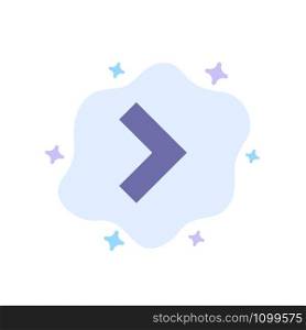 Arrow, Right, Next Blue Icon on Abstract Cloud Background