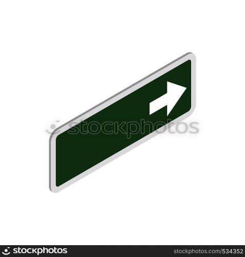 Arrow right road sign icon in isometric 3d style on a white background. Arrow right road sign icon, isometric 3d style
