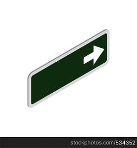 Arrow right road sign icon in isometric 3d style on a white background. Arrow right road sign icon, isometric 3d style
