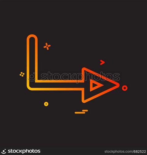 arrow right sign traffic icon vector design